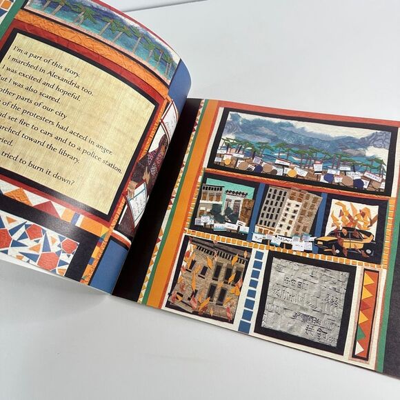 2/$6 Hands Around the Library book by Susan L. Roth-Protecting Egypt’s Books - Picture 6 of 11